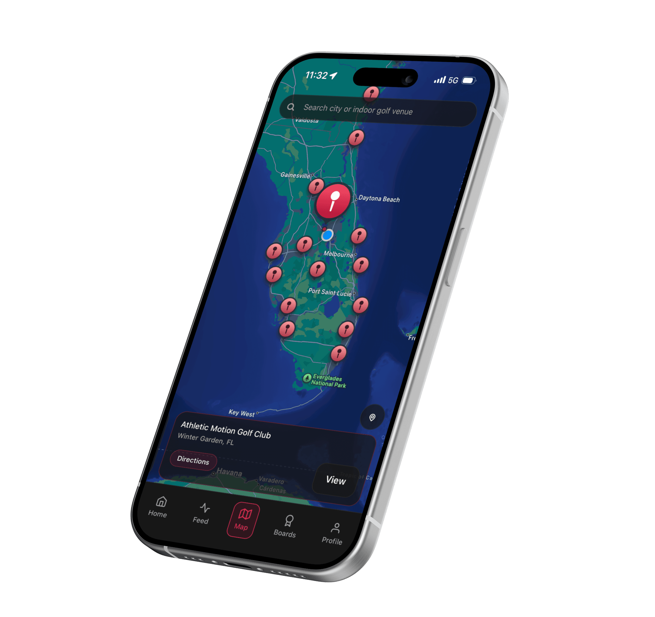 Redswing app map view